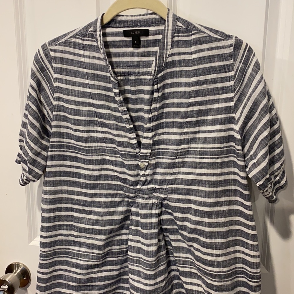 J Crew Striped Oversized 100% Cotton Blouse - Picture 4 of 16